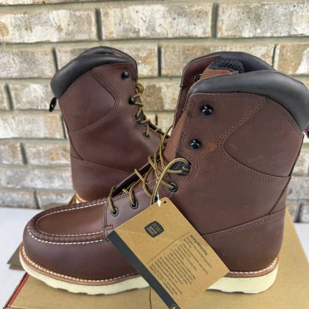 Red Wing 411 Brown Leather Work Boots Men's Size 13 E2 EE Traction Waterproof EH